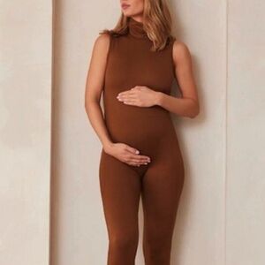 BumpSuit || The Stevie Bumpsuit Sleeveless High Neck in Toffee Brown Tan Medium